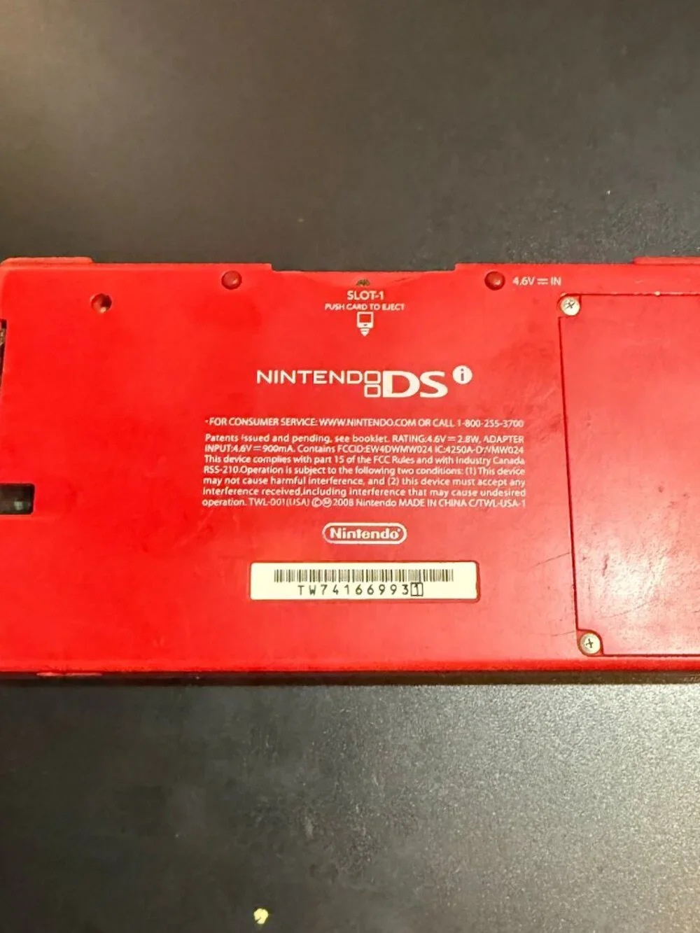 Nintendo DSi Red Handheld System Console with Charger & 4 Games w/ Case TESTED!